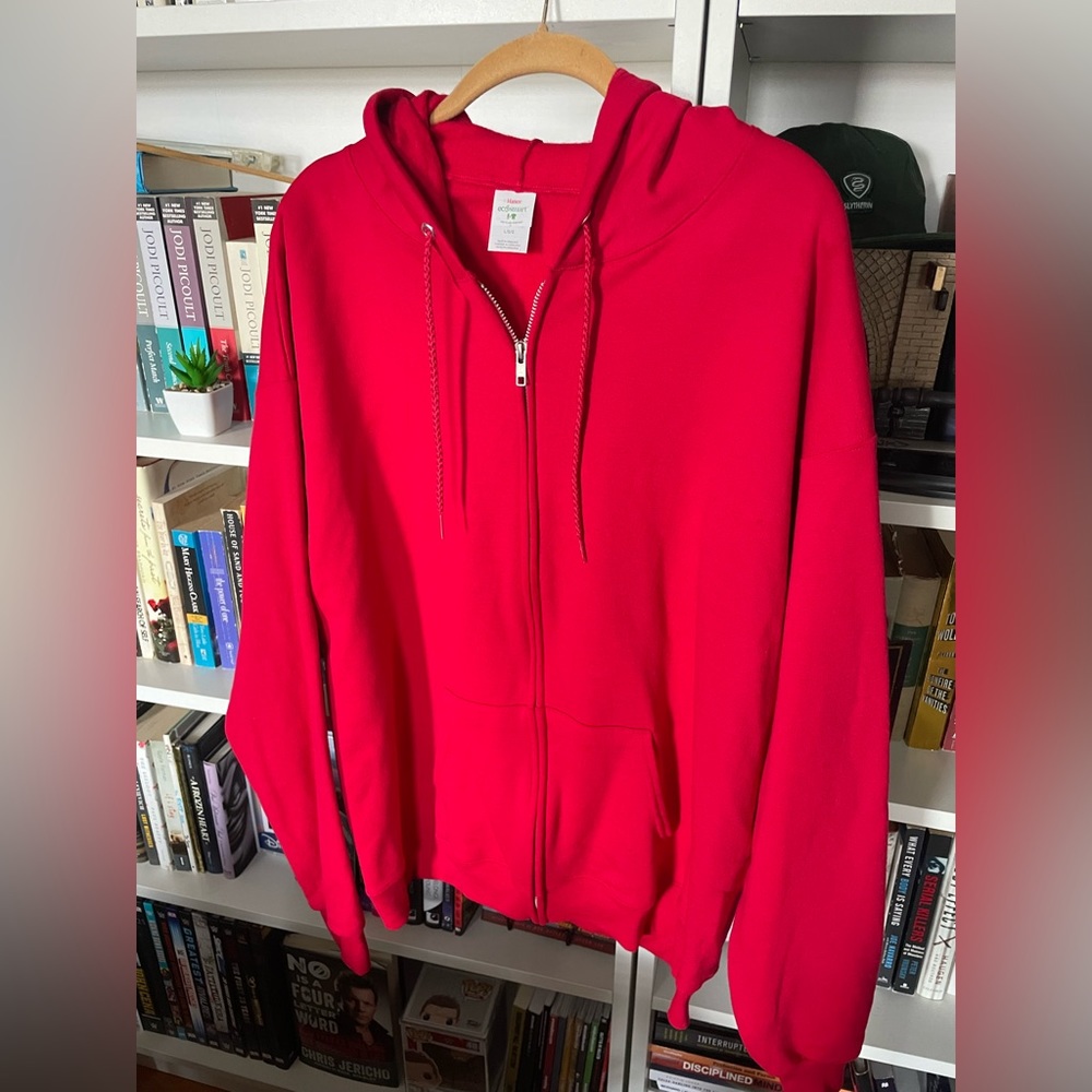Hanes Eco Smart Men’s Red Zip up Hoodie
